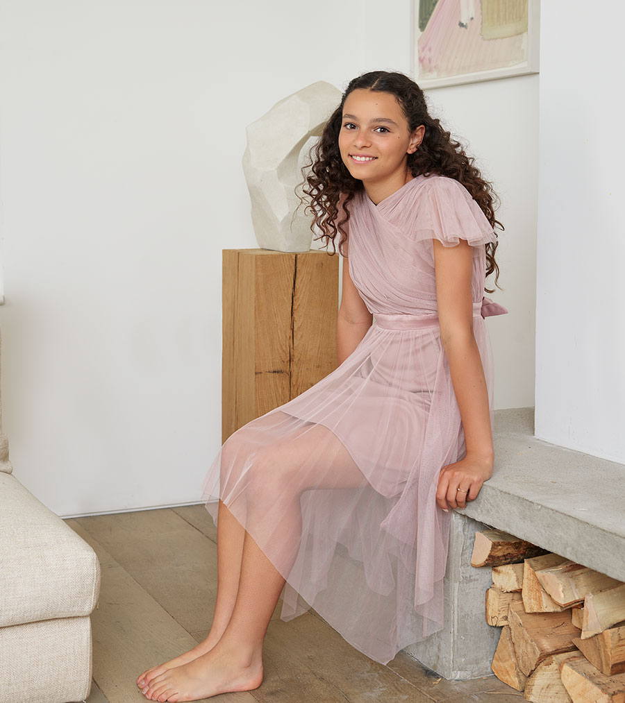 Shop the Sophie pink sustainable dress at Roco Clothing