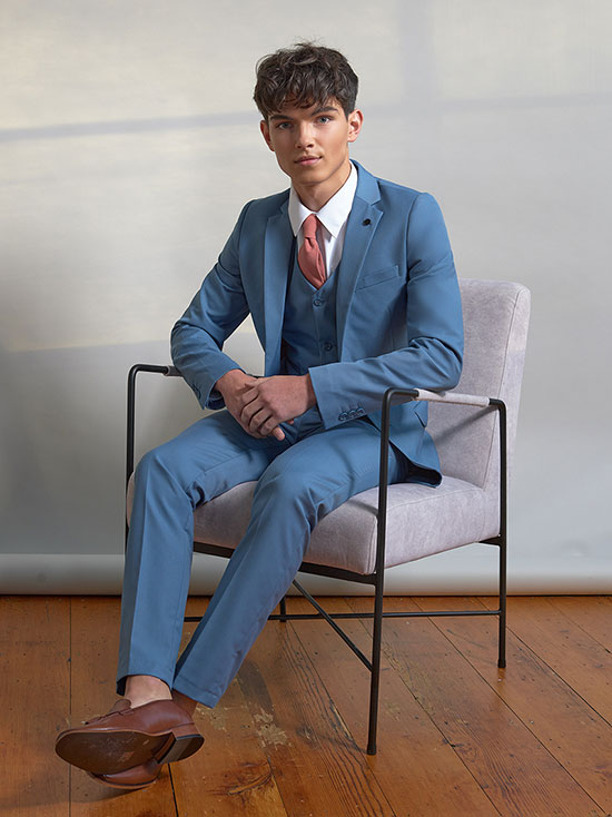 Shop steel blue prom suit - Monaco