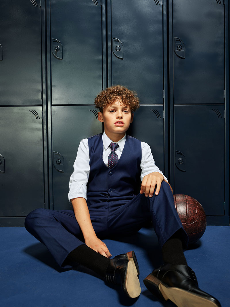 Shop boys navy suit at Roco Clothing
